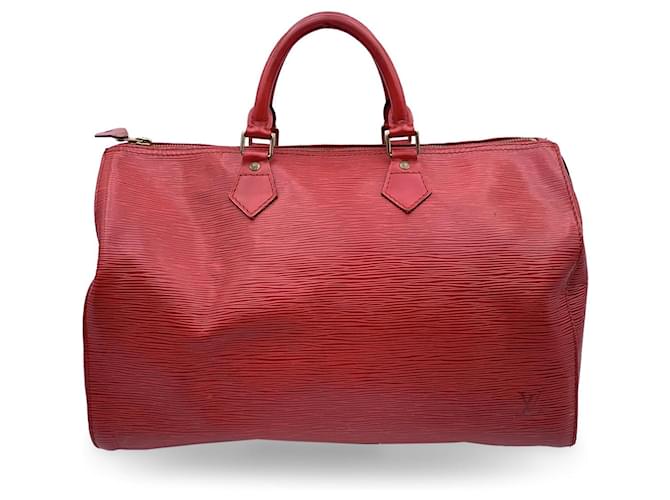 Bolso Louis Vuitton Vintage Speedy Roja Cuero  ref.1259055