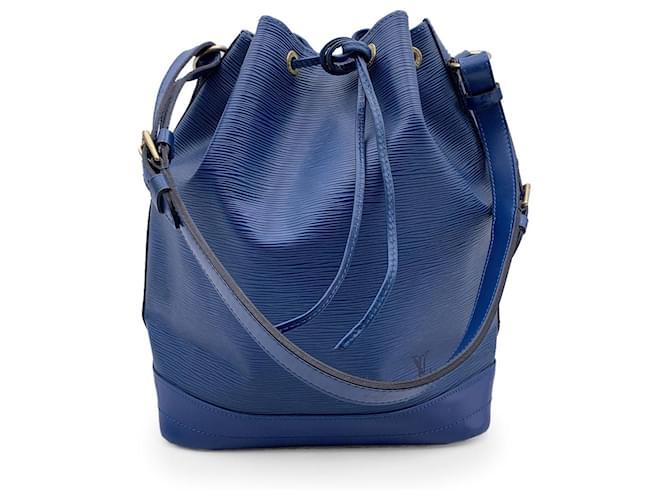 Louis Vuitton Bolsa de Ombro Vintage Noe Azul Couro  ref.1259056