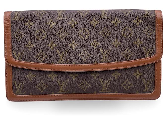Louis Vuitton Clutch Bag Vintage Pochette Dame Brown Cloth  ref.1259057
