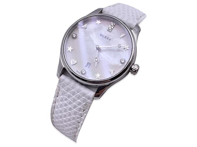 Relógio Gucci Branco Aço  ref.1259070