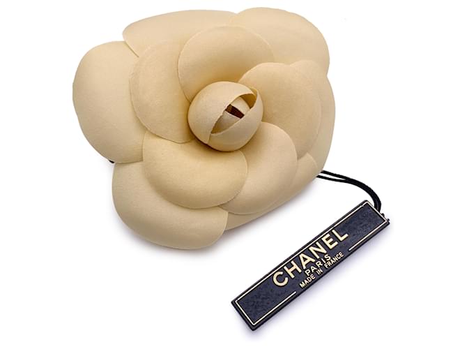 Broche Chanel Toile Beige  ref.1259090