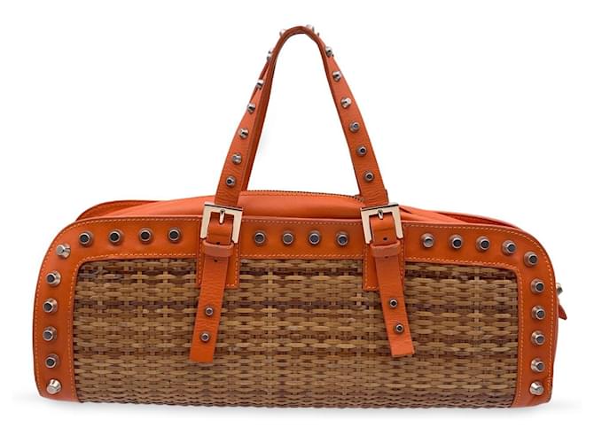 Fendi Handbag Orange Wicker  ref.1259149