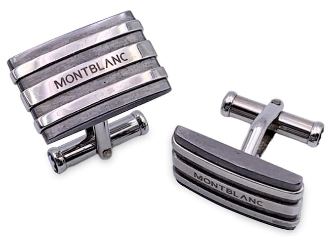 Boutons de manchette Montblanc Acier Argenté  ref.1259155