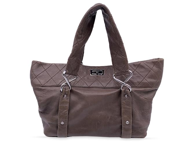 Mademoiselle Chanel Tote Bag Eight Knots Brown Leather  ref.1259209