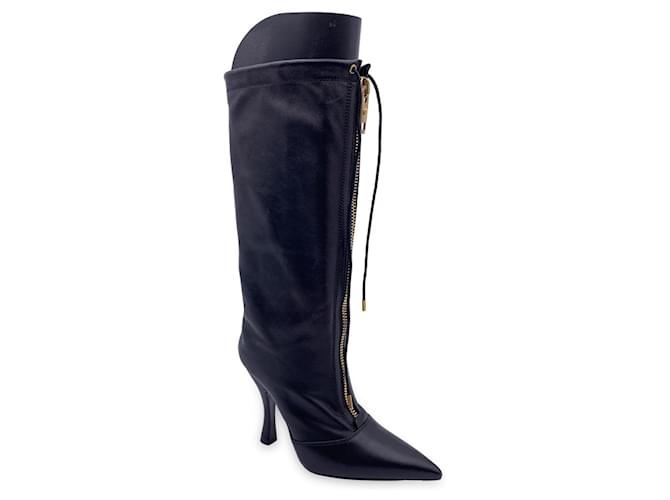 Versace Boots Black Leather  ref.1259215