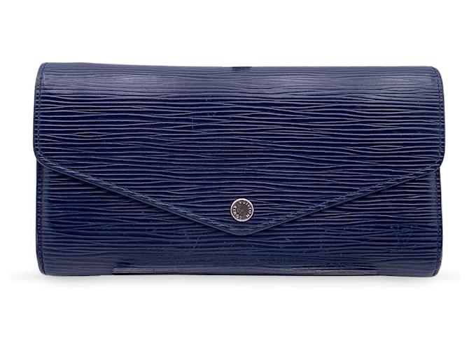 Sarah Carteira Louis Vuitton Azul Couro  ref.1259228