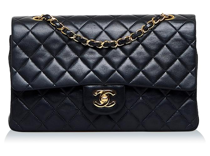 CHANEL Handbags Timeless/classique Black Linen  ref.1259288