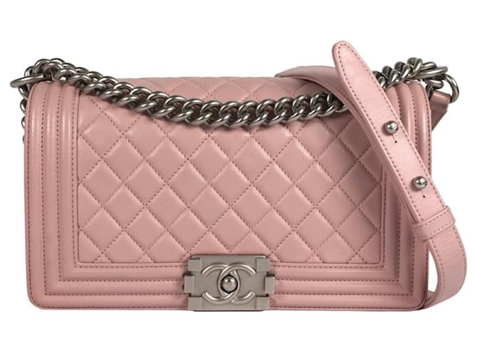 Boy CHANEL Handbags Pink Linen  ref.1259306