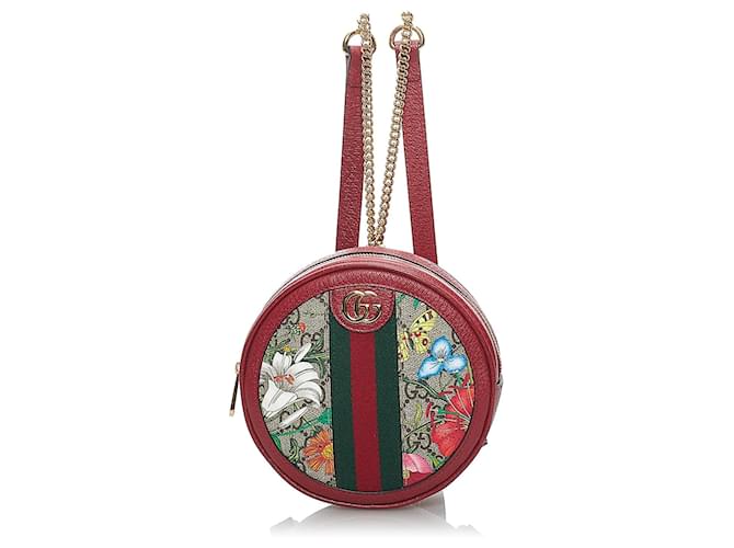 GUCCI Backpacks Ophidia Red Linen  ref.1259314