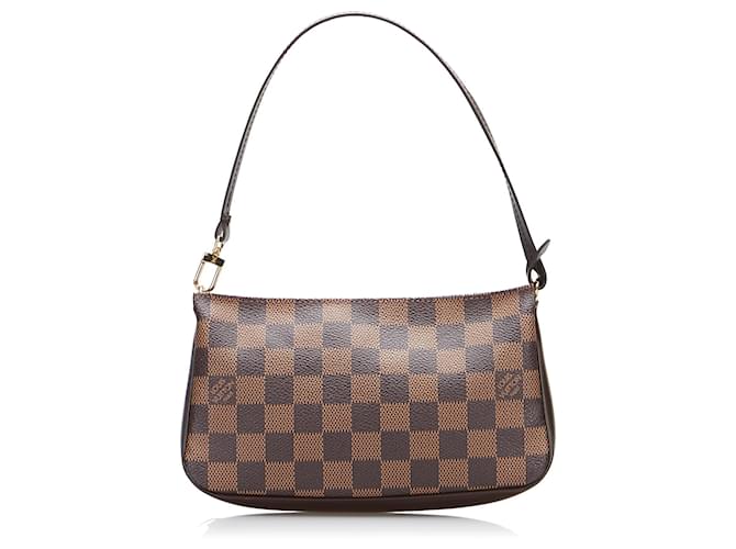 LOUIS VUITTON Handbags Pochette Accessoire Brown Linen  ref.1259316