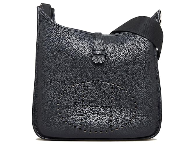 Evelyne Hermès HERMES Handbags Black Linen  ref.1259317