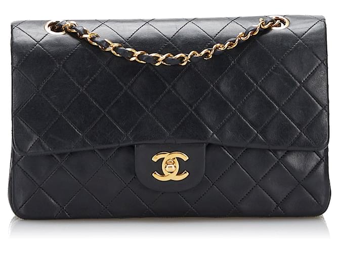 CHANEL Handbags Timeless/classique Black Linen  ref.1259331