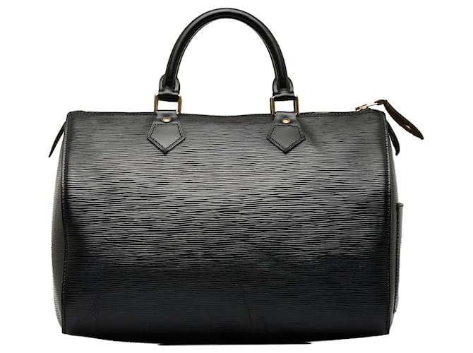 Speedy LOUIS VUITTON Handbags Black Leather  ref.1259360