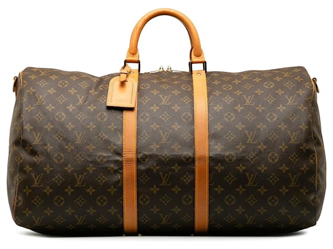 Keepall LOUIS VUITTON Travel bags Brown Cloth  ref.1259382