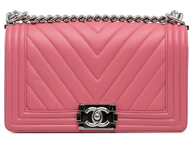 Boy CHANEL Handbags Pink Leather  ref.1259399