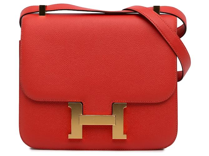 Constance Hermès HERMES Handtaschen Rot Leder  ref.1259402