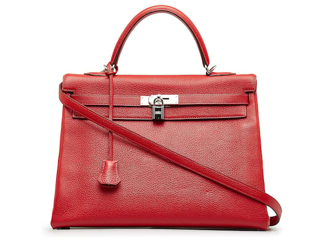 Kelly Hermès HERMES Handbags Red Leather  ref.1259423