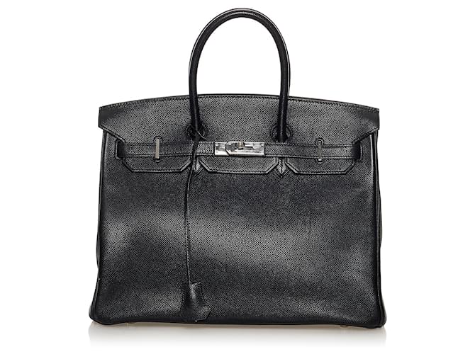 Birkin Hermès HERMES Handbags Black Leather  ref.1259424