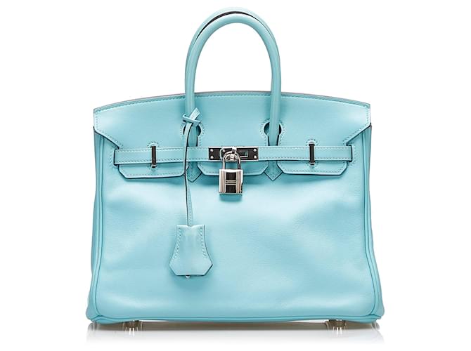 Hermès HERMES Handtaschen Birkin 25 Blau Leder  ref.1259431