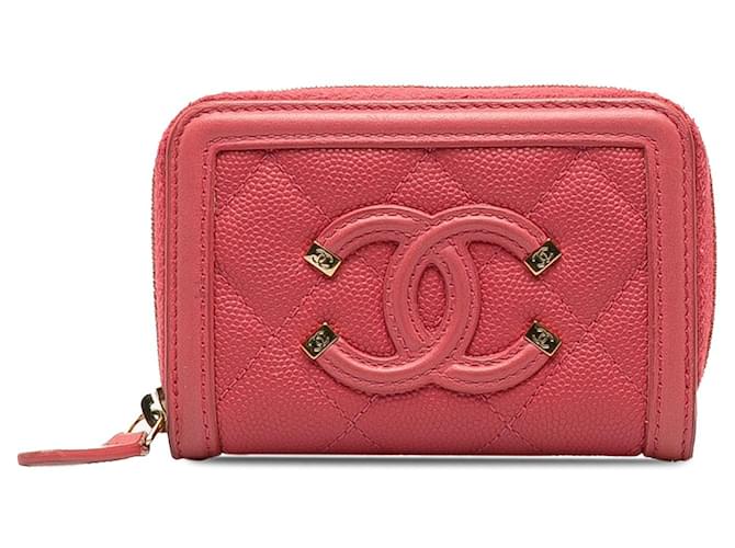 CHANEL Pins & brooches Pink Leather  ref.1259433