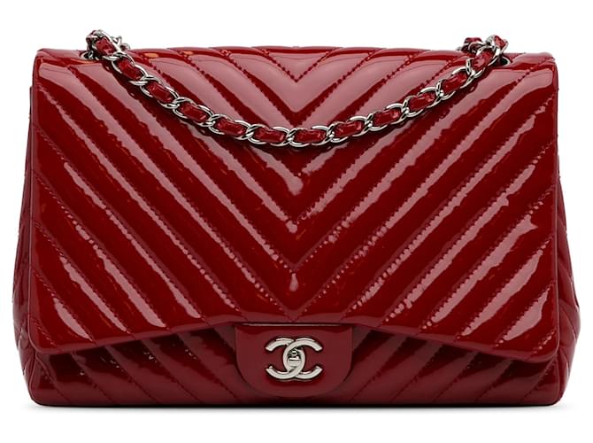 CHANEL Handbags Timeless/classique Red Leather  ref.1259440