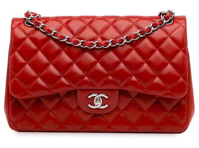 CHANEL Handbags Timeless/classique Red Leather  ref.1259446