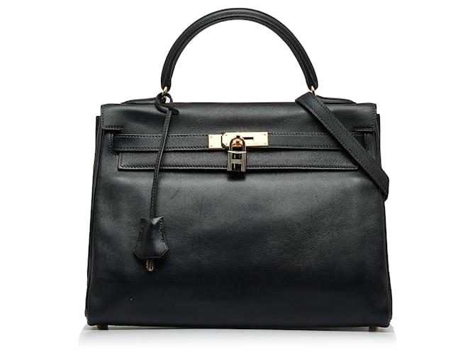 Kelly Hermès HERMES Handbags Black Leather  ref.1259449