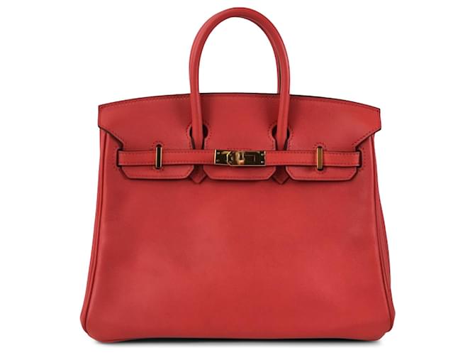 Birkin Hermès HERMES Handbags Red Leather  ref.1259451