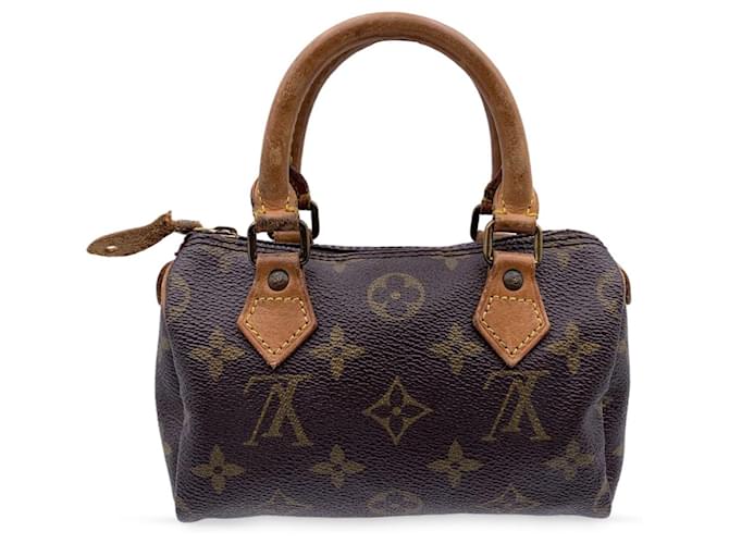 Louis Vuitton Handbag Vintage Nano Speedy / Mini HL Brown Cloth  ref.1259458