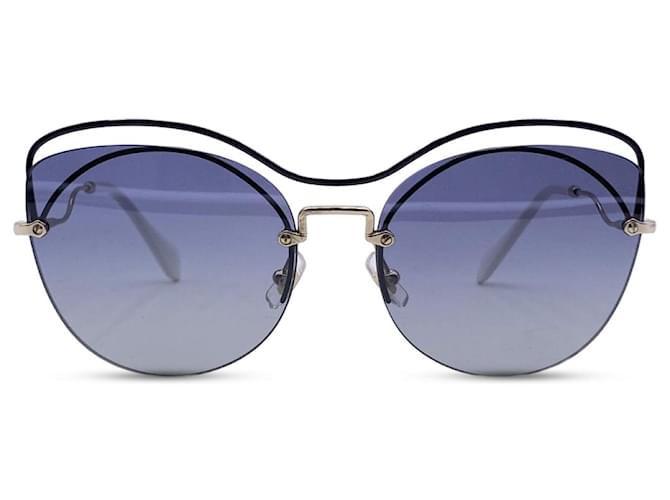 Miu Miu lunettes de soleil Métal Bleu  ref.1259506