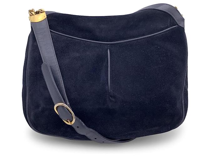 Gucci Shoulder Bag Vintage Blue Suede  ref.1259523