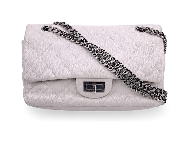 Chanel shoulder bag 2.55 White Leather  ref.1259531