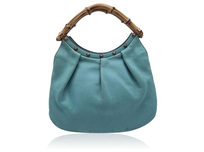 Gucci Hobos Bambou Cuir Turquoise  ref.1259571