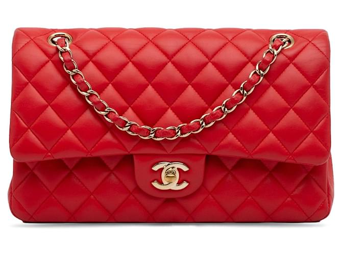CHANEL Handbags Timeless/classique Red Leather  ref.1259603