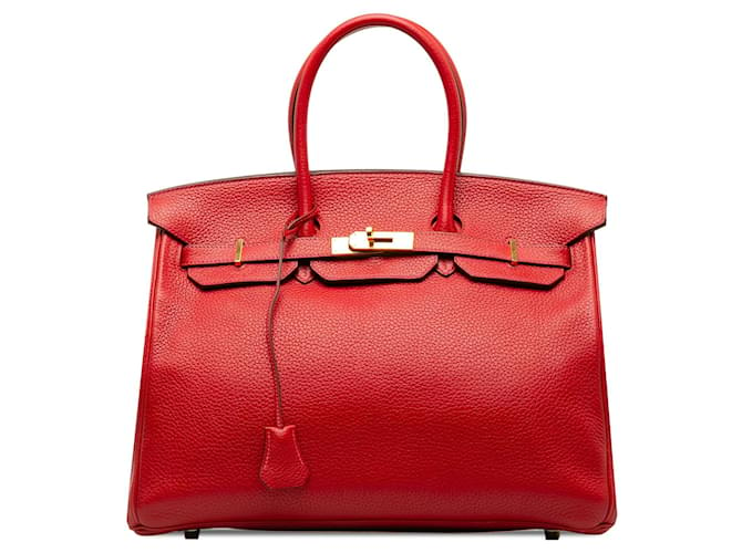 Hermès HERMES Handtaschen Birkin 35 Rot Leder  ref.1259619