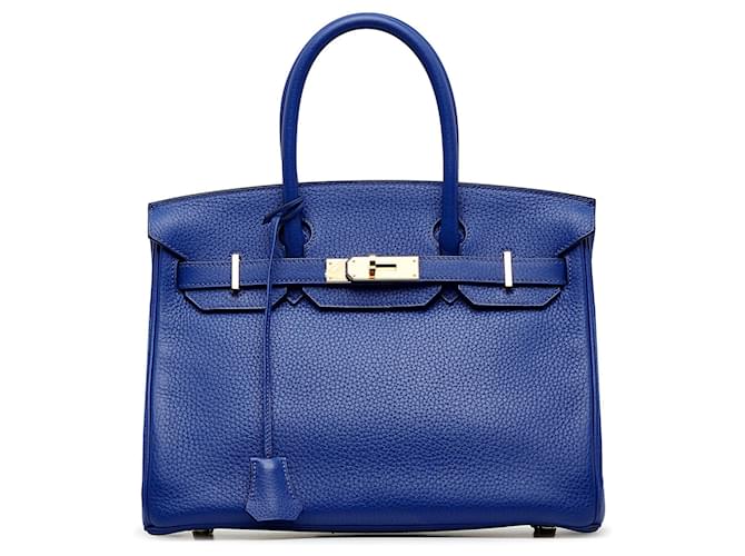 Hermès HERMES Handtaschen Birkin 30 Blau Leder  ref.1259623