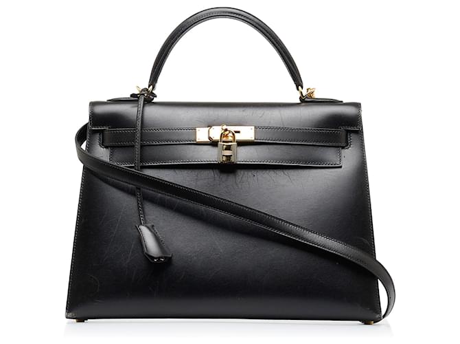 Hermès HERMES Handbags Kelly 32 Black Leather  ref.1259625