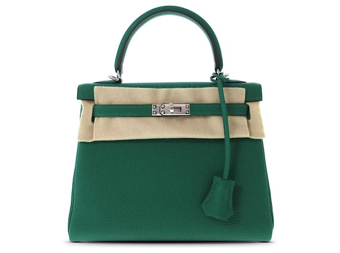 Hermès HERMES Handbags Kelly 25 Green Leather  ref.1259639