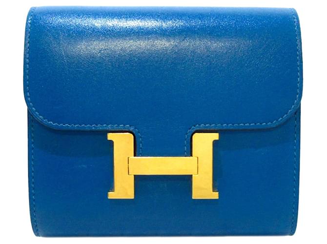 Hermès Portafogli Hermes Blu Pelle  ref.1259692