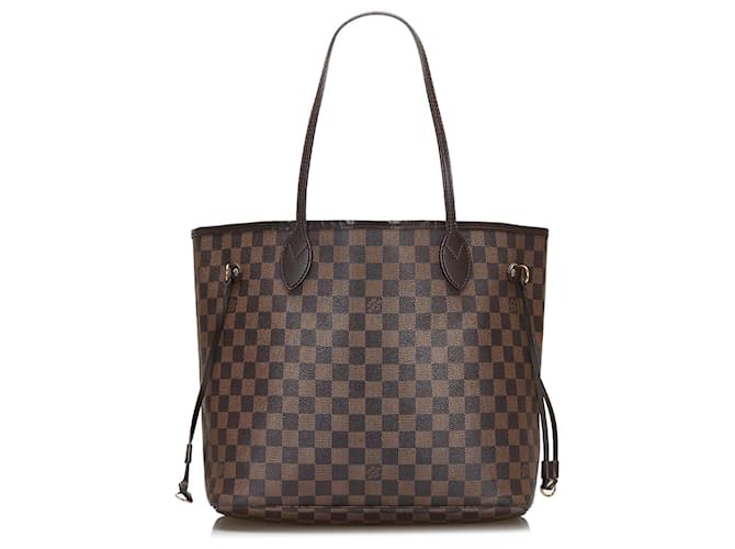 Neverfull LOUIS VUITTON Handbags Brown Cloth  ref.1259715
