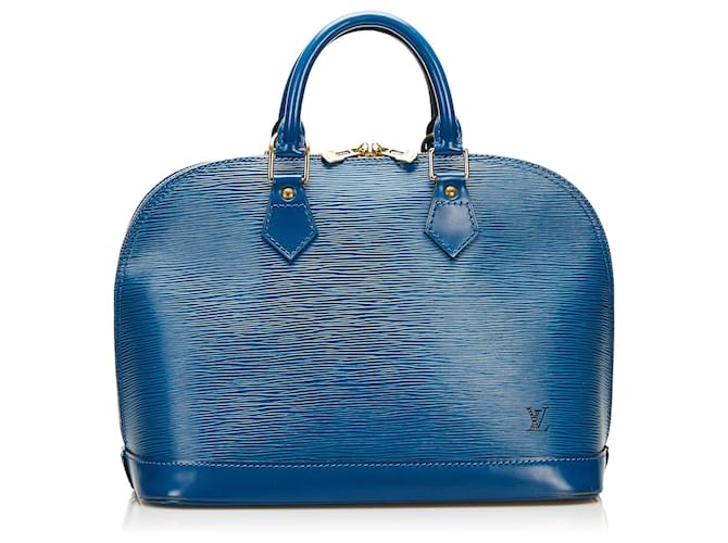 Alma LOUIS VUITTON Handbags Blue Leather  ref.1259717