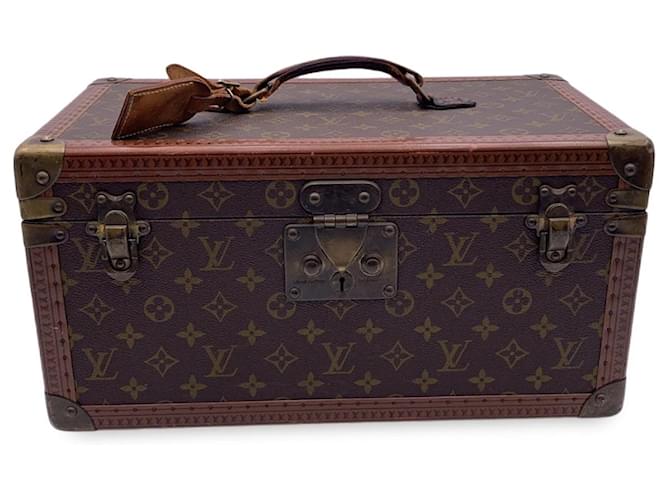 Louis Vuitton Luggage Vintage Boite Bouteille et Glace Brown Cloth  ref.1259778