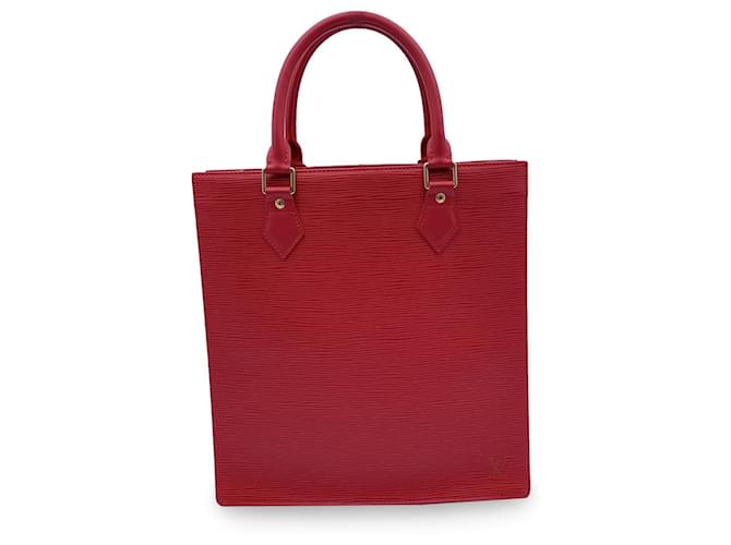 Louis Vuitton Einkaufstasche Sac Plat Rot Leder  ref.1259794