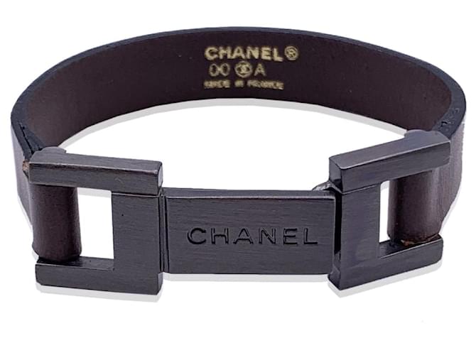 Chanel-Armband Braun Leder  ref.1259807