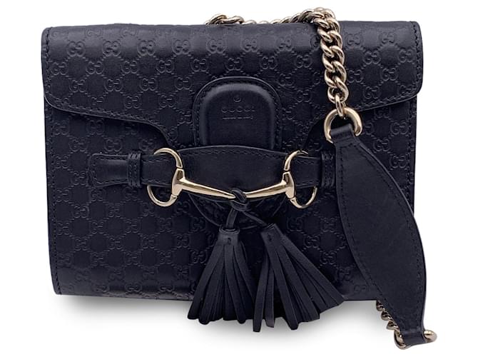 Gucci Shoulder Bag Emily Black Leather  ref.1259823