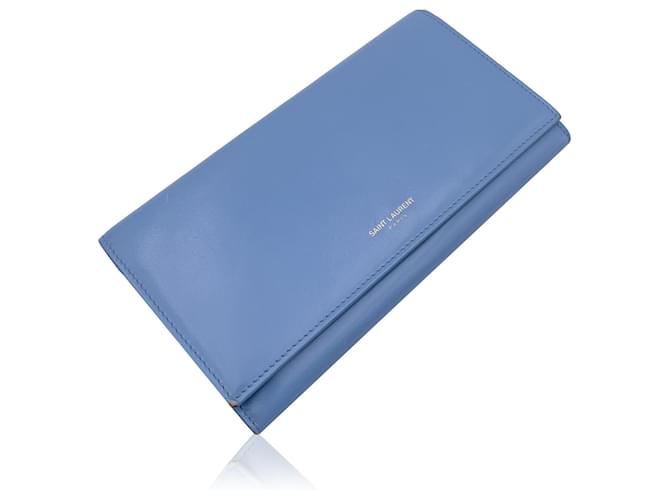 Saint Laurent Wallet Blue Leather  ref.1259829