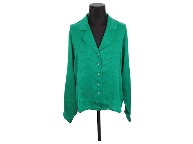 Saint Laurent camisa de seda Verde  ref.1259910