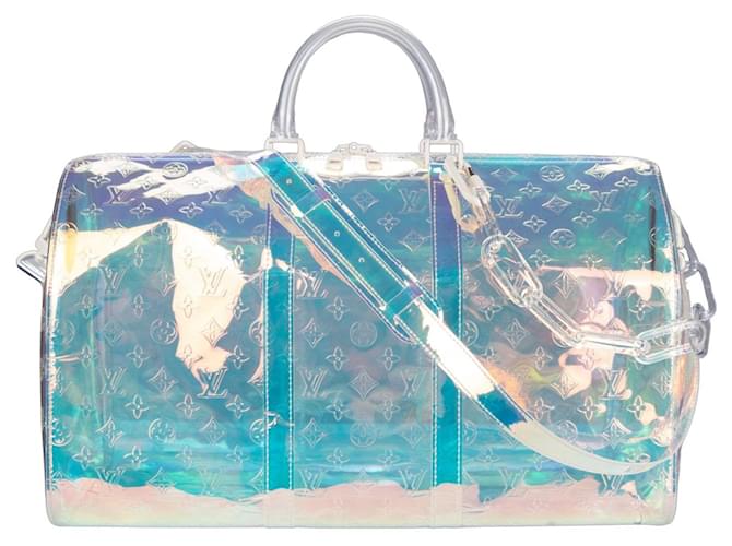 Louis Vuitton Prisme Transparent Par Virgil Abloh Keepall Bandouliere 50 Plastique Multicolore  ref.1259963