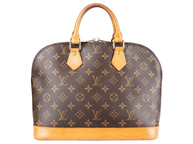 Louis Vuitton Canvas Monogram Alma PM Handbag Brown Leather  ref.1259965