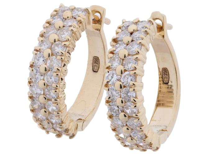 Autre Marque Yellow Gold Earrings with Natural Diamonds Golden  ref.1259975